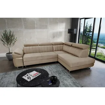 Sedací souprava Rozkládací rohová sedačka AKRON béžová