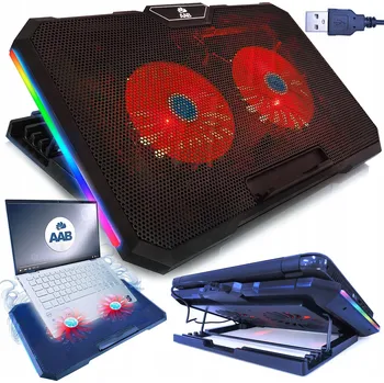 CHLADICÍ PODLOŽKA POD NOTEBOOK 10-17" CHLAZENÍ NOTEBOOK USB RGB