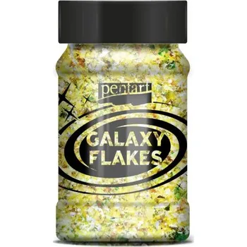 Výtvarná barva Pentart Galaxy vločky PENTART 15 g PLUTO ŽLUTÁ