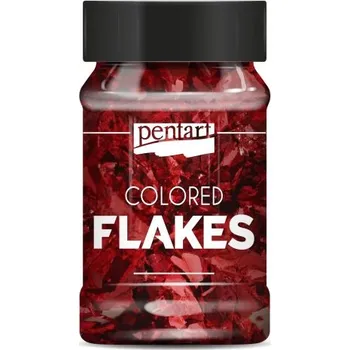 Speciální výtvarná barva Pentart Barevné fóliové vločky PENTART 100 ml ČERVENÁ
