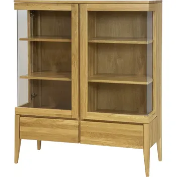 Šatní skříň KW336 dřevěná vitrína/knihovna z dubu Drewmax (Kvalitní nábytek z dubového masivu)
