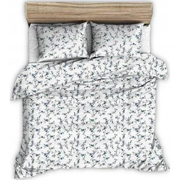 Povlečení Krepové povlečení 180x200 bílá modrá větvička