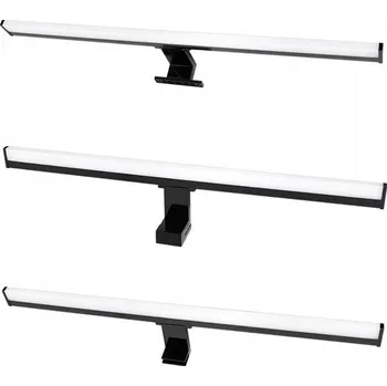 Koupelnové svítidlo LED KOUPELNOVÉ NÁSTĚNNÉ SVÍTIDLO 8W NAD ZRCADLO/MONTÁŽNÍ SKŘÍŇKA 3V1 IP44 ČERNÁ