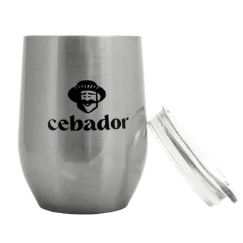 TermoLid – termo mate hrnek na yerba maté s víčkem – Cebador (stříbrný) – 350 ml