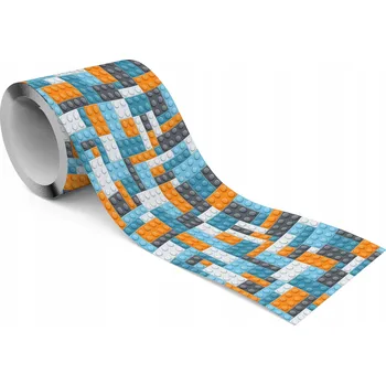 Fototapeta Dekorativní Bordura / Okraj tapety do dětského pokoje – Kostky, hračky, 3D efekt