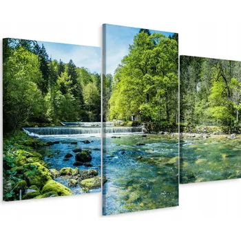 Obraz Obraz Triptych KASKÁDA Proud Řeka Dekorace 60x40