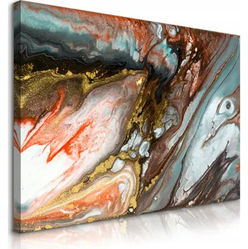 Obraz OBRAZ DO OBÝVÁKU ABSTRAKCE BAREVNÝ MRAMOR GLAMOUR STYL 70x50