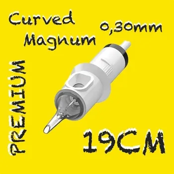 Tetování 19CM PREMIUM CARTRIDGE 0,30MM CURVED MAGNUM 1KS N2 TETOVACÍ JEHLY