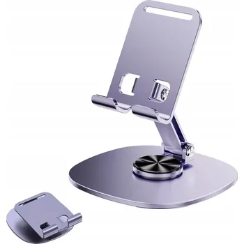 Kovový, hliníkový, skládací stojánek na telefon / tablet, Otočný