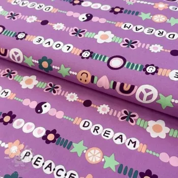 Bavlněná látka Love dream mauve