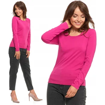 Dámská halenka Dámská halenka s dlouhým rukávem, hladká růžová Tričko Spodní tričko MORAJ 3XL
