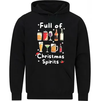 Pánská mikina Pánská mikina Vánoční Náladička – Christmas Spirits (Velikost: 5XL, Barva: Černá)