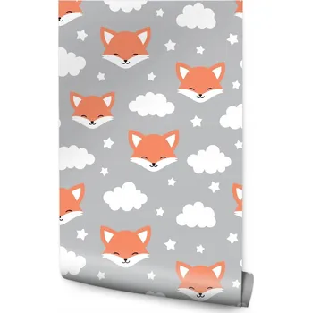 Fototapeta Tapeta do dětského pokoje – veselé lišky a mráčky