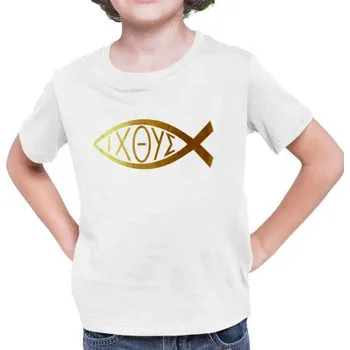 Žertovný předmět Ichthys - dětské tričko s potiskem- Tričkový.cz