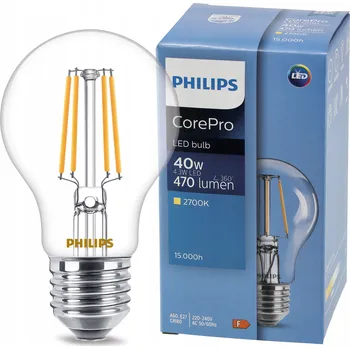 Žárovka LED žárovka Philips CorePro 40W E27 470lm teplá bílá