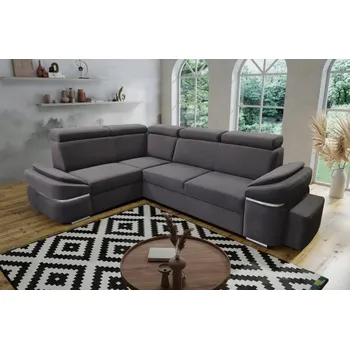 Sedací souprava Rozkládací rohová sedačka MAJALES hnědá