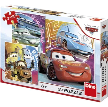 DINO Puzzle Auta kamarádi (Cars) 3x55 dílků 18x18cm skládačka | 246343