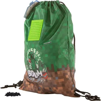 Školní sáček PIXIE CREW & MINECRAFT Vak stahovací batůžek na záda + 30 pixelů | 43