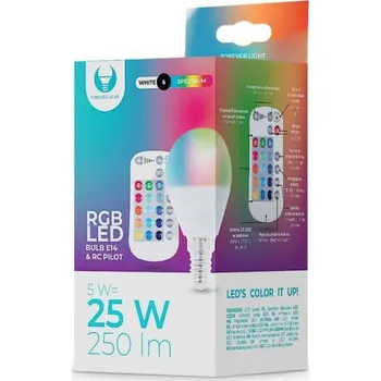 Žárovka LED žárovka Forever E14 G45 RGB 5W s dálkovým ovládáním bílá RTV003566