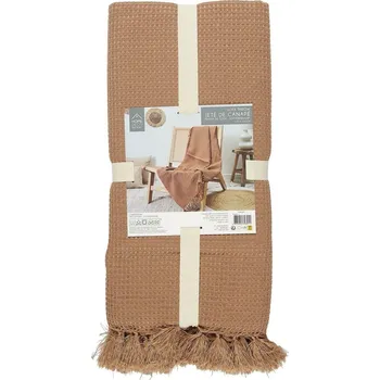 Přehoz na lůžko Nábytek Pegas Přehoz na postel vaflovaný 120x150 cm ochra