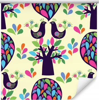 Fototapeta Tapeta na zeď pro děti PTAKI Ornamenty Styl Boho Abstrakce