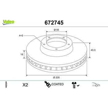 Brzdový kotouč Brzdový kotouč VALEO 672745
