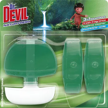WC čistič Dr. Devil WC blok 3v1 3x55ml Natur fresh