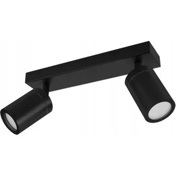 Nástěnné svítidlo KOUPELNOVÁ LAMPA NA ZEĎ 2xGU10 NAD ZRCADLO ČERNÁ NASTAVITELNÁ BODOVKA IP44