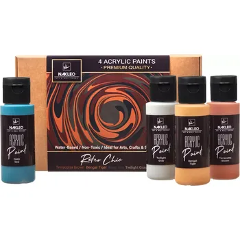 Speciální výtvarná barva Akrylové barvy na šablony - 4x60ml – Retro Chic