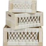 Nábytek Pegas Sada 3 pletených boho krabic Gigogne