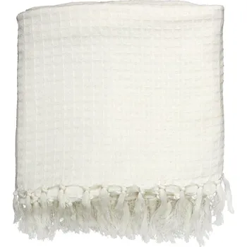 Přehoz na lůžko Deka Intesi bavlna 150 cm x 200 cm bílá