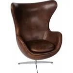 Nábytek PEGAS Křeslo Vejce tmavě hnědé vintage Premium