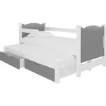 Dřevěná dětská dvojpostel CAMPOS adrk barevné provedení: bílá_šedá
