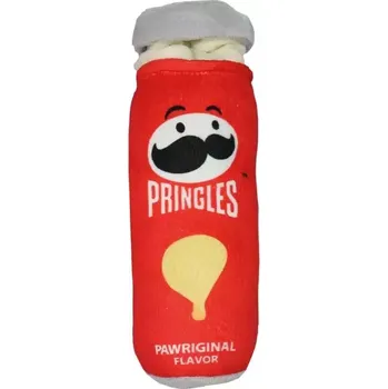 Hračka pro psa Pringles plyšová hračka 7x26cm - červená