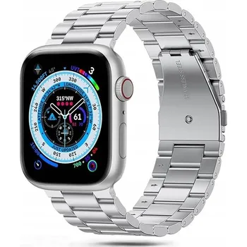 Řemínek na hodinky Ocelový řemínek pro Apple Watch 49/45/44/42 mm stříbrný, motýlkové zapínání
