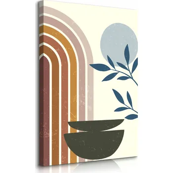 Obraz OBRAZ DO OBÝVÁKU VĚTVIČKY LISTY PŘÍRODA STYL BOHO MINIMALISMUS 30x40