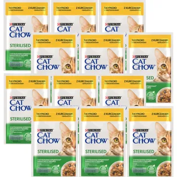 Krmivo pro kočku CAT CHOW Sterilizované krmivo s kuřecím masem a lilkem s omáčkou 12x85g