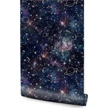 Fototapeta Dětská tapeta na zeď vesmír hvězdy planety