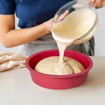 Kulatá silikonová forma červená výška 6 cm