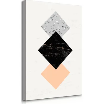 Obraz VELKÝ OBRAZ DO LOŽNICE ROMBY ABSTRAKCE GLAMOUR STYL FIGURY 80x120