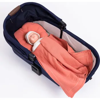 Příslušenství pro dětskou postel a kolébku Tulimese Souprava do kočárku mušelínová lososová