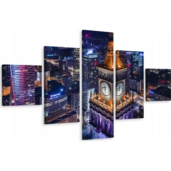 Obraz Pěti dílný obraz Město Polsko 3D efekt 200x120 cm