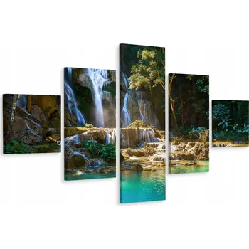 Obraz Vícedílný obraz Kaskáda Skály Stromy Dekorace 250x150