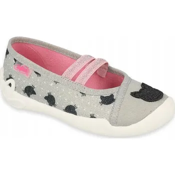 Dívčí obuv Befado dětské papuče s gumou Šedé, velikost 27