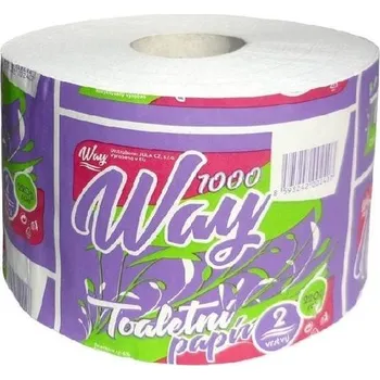 Toaletní papír Toaletní papír WAY 1000 útr, 2vr, bílý, délka 68m, recykl