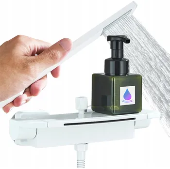 Vodovodní baterie Nástěnná vanová a sprchová baterie s jednou pákou Ari Waterfall bílá