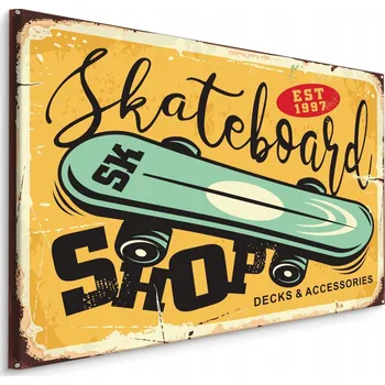 Obraz Nástěnný obraz DESKA NA SKATEBOARD Typografie Vintage 70x50 cm