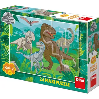 DINO Puzzle Jurský svět (Jurassic World) 66x47cm baby skládačka maxi 24 dílků | 89766