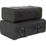 Nábytek Pegas Sada 2 dekorativních kufrů Vintage černé