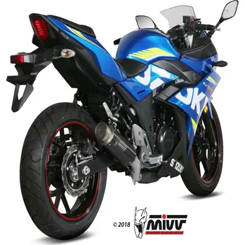 Výfuk pro motocykl MIVV GP Pro Černý ocelový tlumič výfuku Nerezová koncovka Suzuki GSX250R SUZUKI GSX-R 250 2017-2021